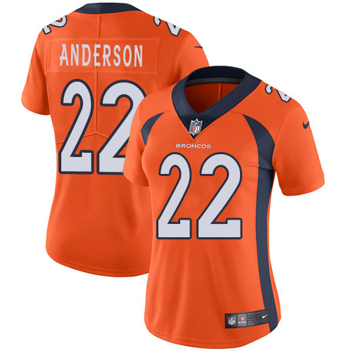 Nike Broncos #22 C.J. Anderson Orange Team Color Women's Stitched NFL Vapor Untouchable Limited Jersey